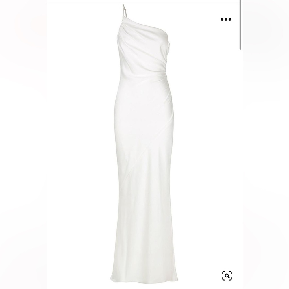Shona Joy Asymmetrical Gathered Maxi Dress Ivory
